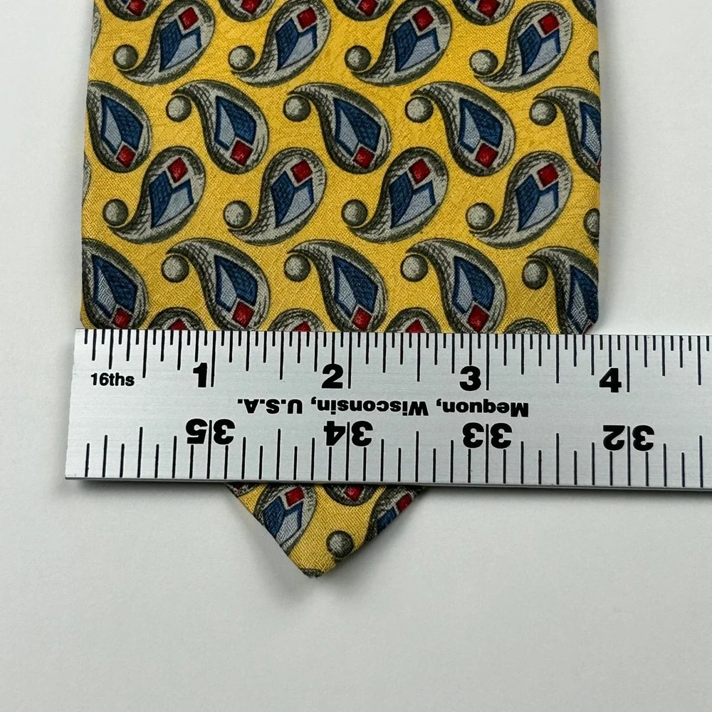 Vintage‎ Robert Talbott Studio Nordstrom XL Yellow Paisley Silk Tie USA